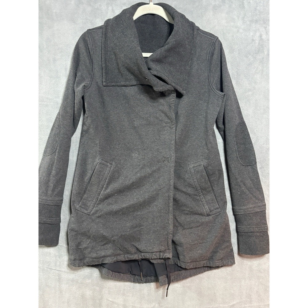 Lululemon Gratitude Wrap Jacket Womens Size 6 Gray French Terry Thumbholes Sport